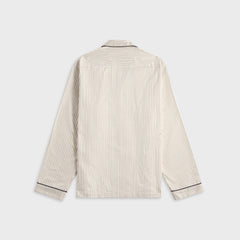 Tekla Sateen Long Sleeved Shirt - Brown Pin Stripes