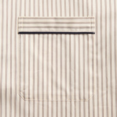 Tekla Sateen Long Sleeved Shirt - Brown Pin Stripes