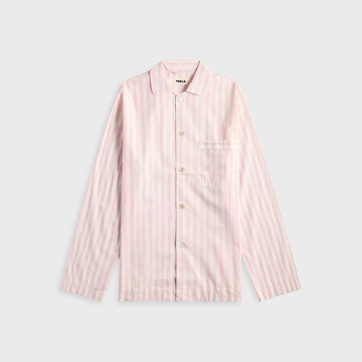 Tekla Cotton Poplin Pyjama Shirt - Hatty Stripes