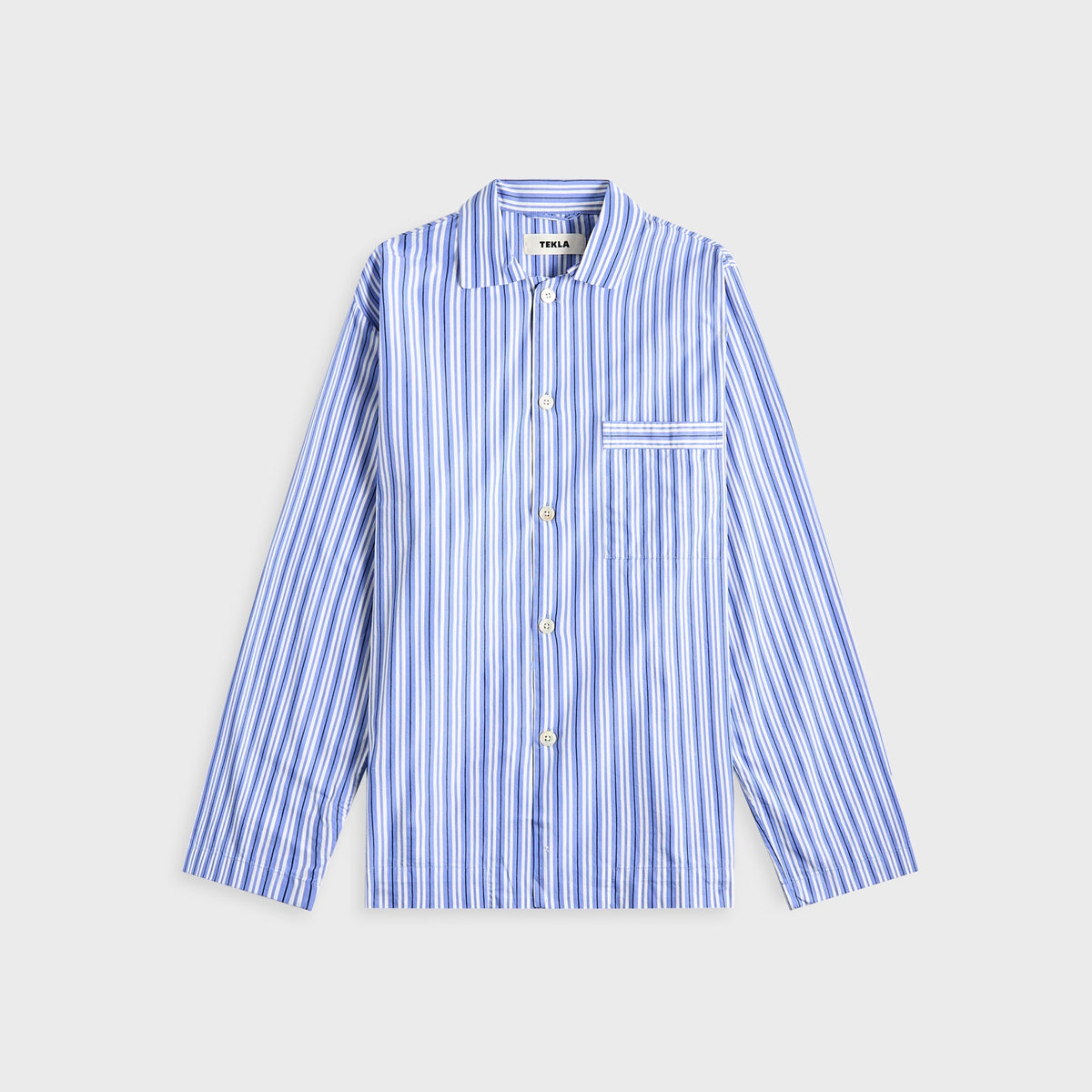 Tekla Cotton Poplin Pyjama Shirt - Penny Stripes