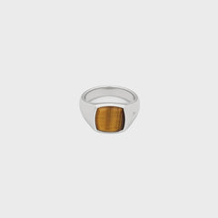 Tom Wood Kay Ring Tiger Eye 58" - Silver