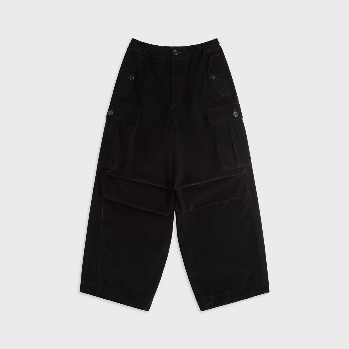 Marni Corduroy Drawstring Cargo Workwear Gabardine Pants - Black