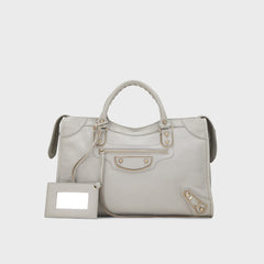 WGACA Balenciaga Chevre Leather Classic Metallic Edge Mini City Bag - Grey