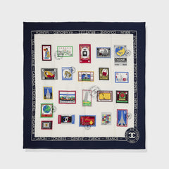 WGACA Chanel Stamps of The World Silk Scarf - Multi