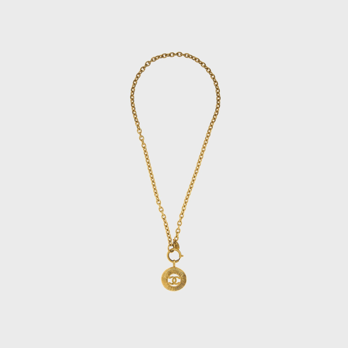 WGACA Chanel CC Sunburst Necklace - Gold