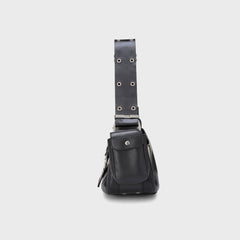 WGACA Dior Leather Street Chic Columbus Shoulder Bag - Black