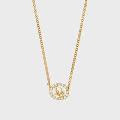 WGACA Dior Silver Crystal Necklace - Gold