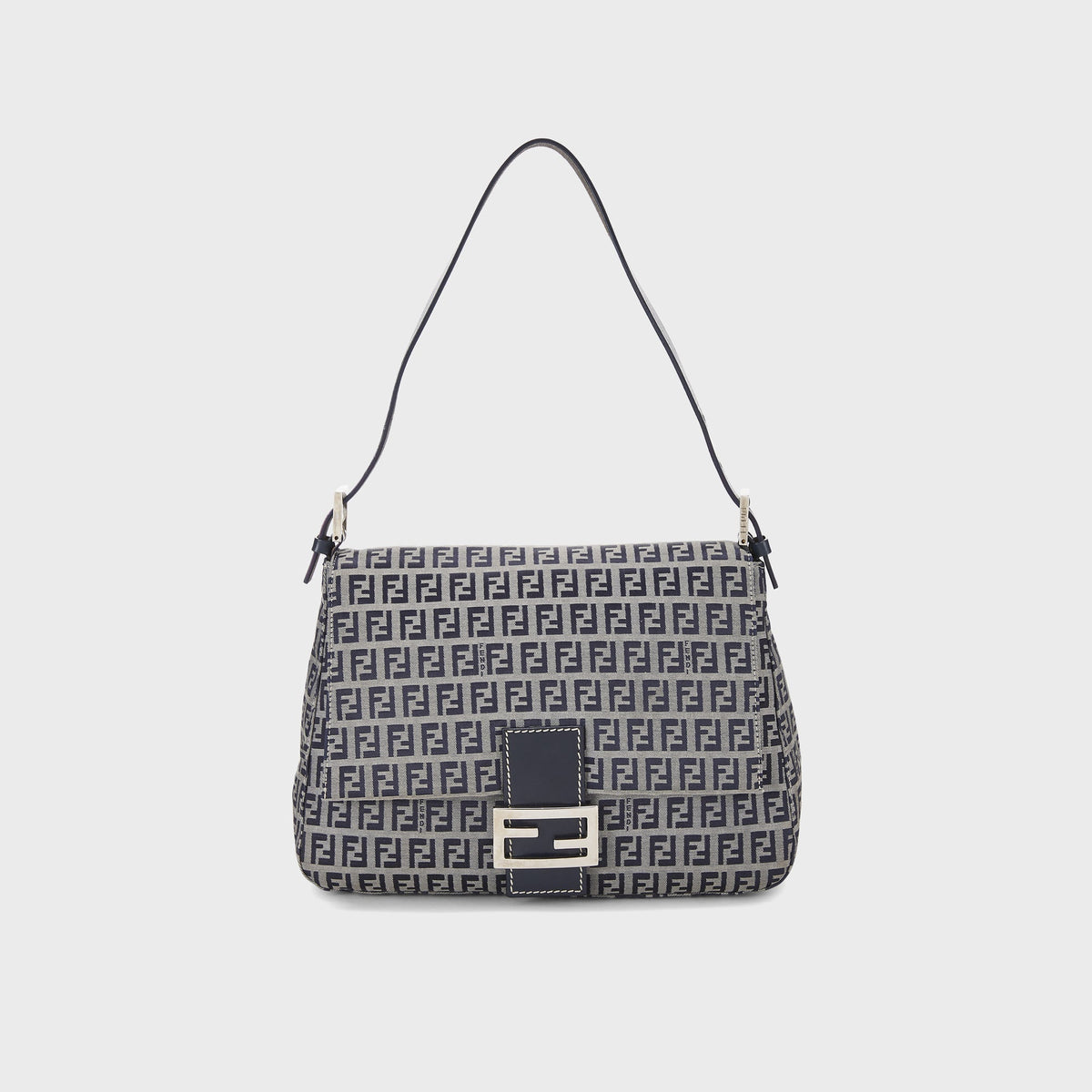 WGACA Fendi Zucchino Mamma Shoulder Bag - Navy