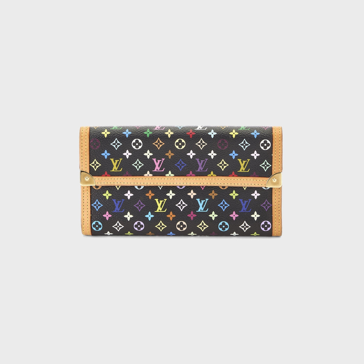 WGACA Louis Vuitton x Takashi Murakami International Wallet - Black / Multi