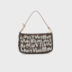 WGACA Louis Vuitton x Stephen Sprouse Monogram Graffiti Pochette - Grey