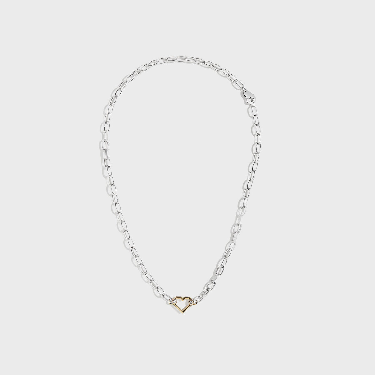Greg Yuna Umlaut Heart Handles Necklace - Silver / Gold