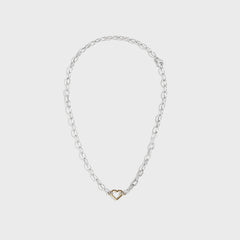 Greg Yuna Umlaut Heart Handles Necklace - Silver / Gold