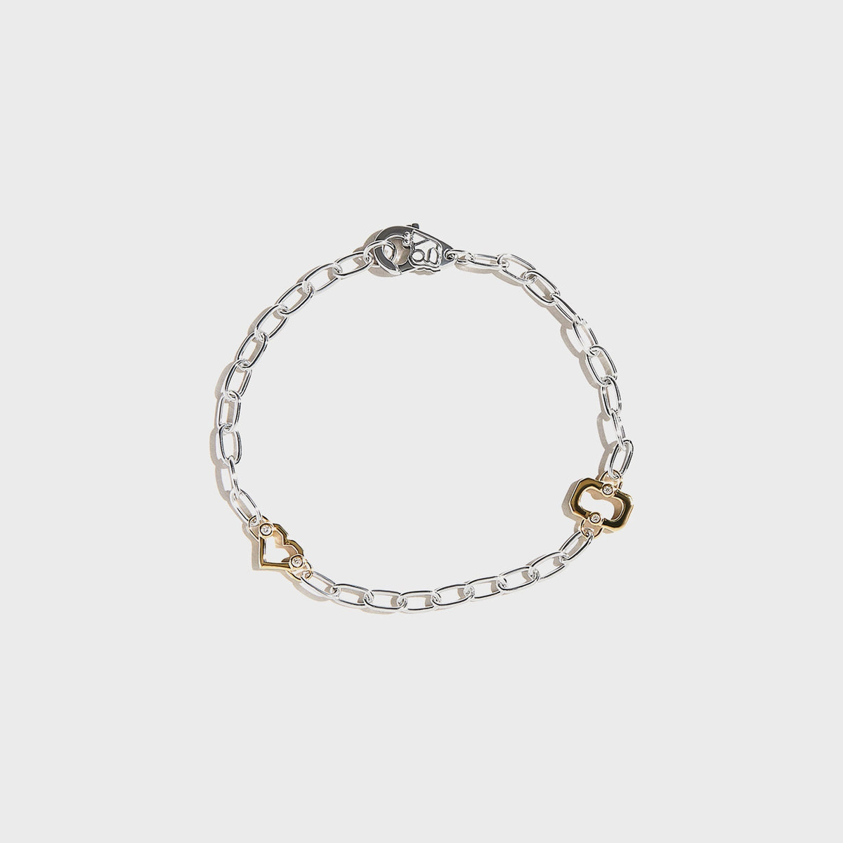 Greg Yuna Thick Umlaut Heart Bracelet - Silver / Gold