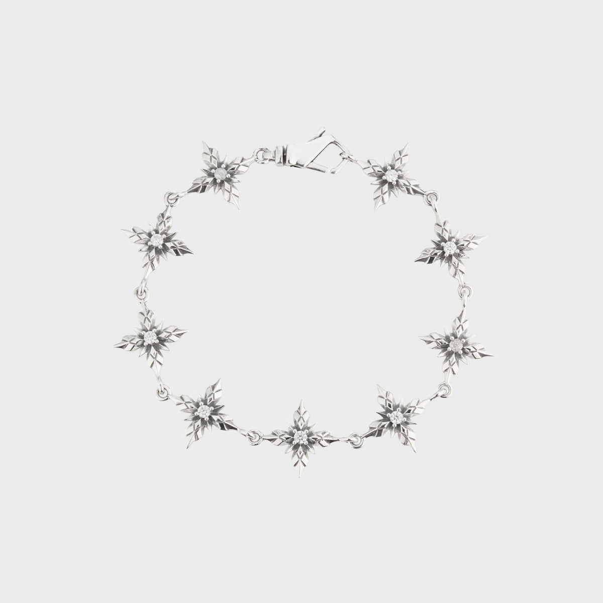 Emanuele Bicocchi Stella Ventis Clear Crystal Bracelet - Silver