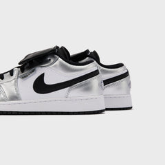 Jordan GS Air Jordan 1 Low SE - White / Metallic Silver / Black